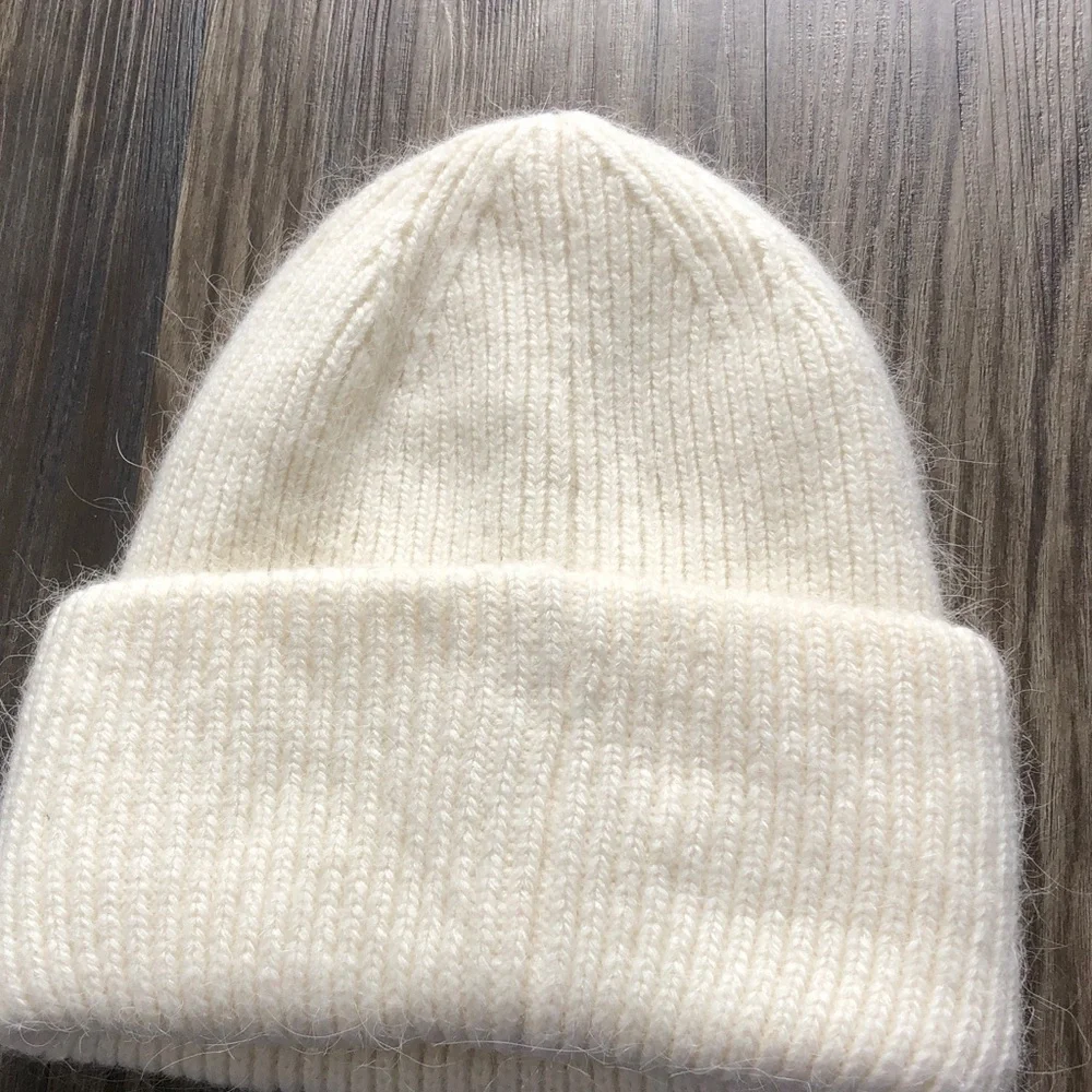 Billy Bamboo Angora Blend Beanie Hat Off White
